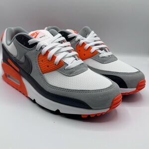 Nike Air Max 90 Mans Size 10 “Safety Orange/White/Grey” DM0029-108